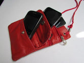 Red Genuine Leather Crossbody Traveling Bag